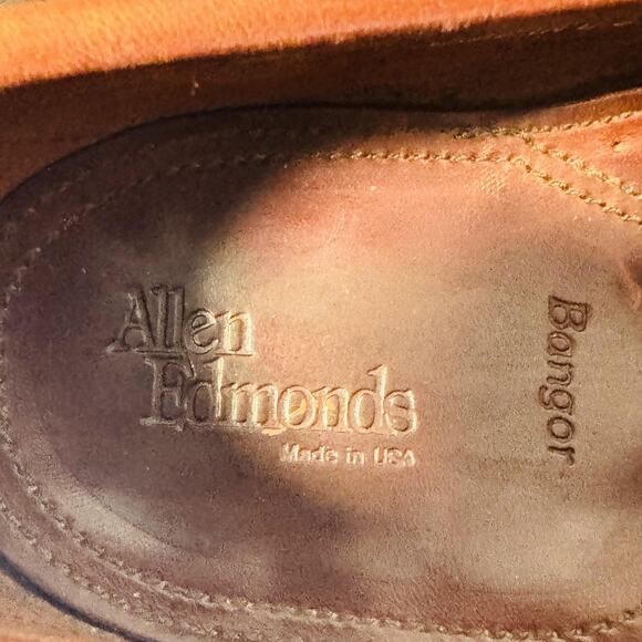 Allen Edmonds Shoes Mens 10.5 Brown Leather Bangor Tassel Loafers Vintage USA main image 12